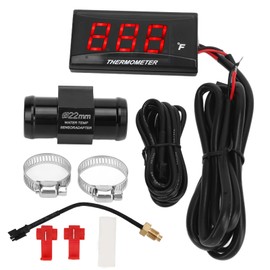 Motorcycle Water Temperature Gauge Ultra Thin LCD Display ABS Housing Water Temp Meter for Modification DC12V Red