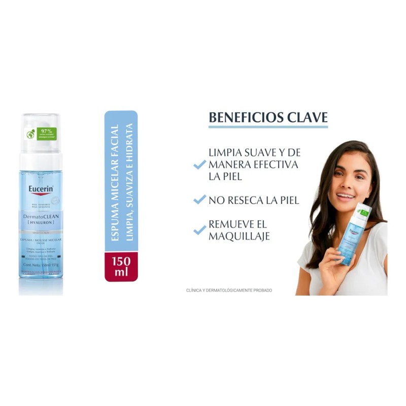 Eucerin Dermatoclean Hyaluron Espuma Micelar Facial 150ml