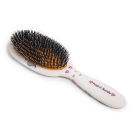 Rock & Ruddle Natural Mixed Boar Bristle Hair Brush for Women and Kids (Large 8.3") - Perfect for Wet or Dry Hair, Detangling Smoothing Blowdrying - Designed & Made in UK - Unicorns Design