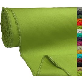 A-Express 100% Cotton Canvas Fabric Material Dressmaking Cloth Curtain Bags 145cm 57" Wide 250GSM Sold Per Meter - Half Meter 50cm x 145cm Lime Green