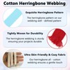Wonninek 1cm Cotton Twill Herringbone Webbing, 36Colors