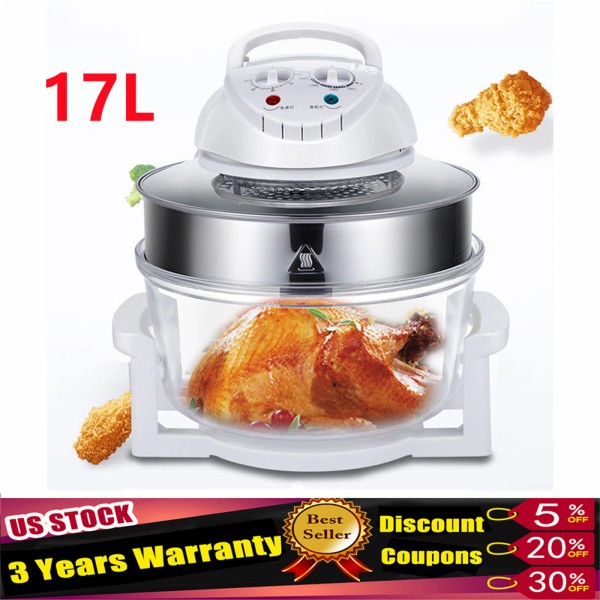 OCASAMI 12L Air Fryer Glass Infrared Convection Oven Roaster Glass