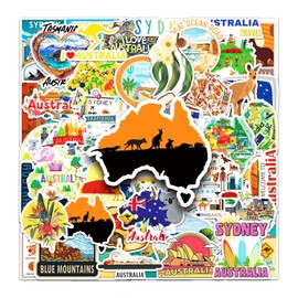 50 Pcs Australia Vinyl Stickers,Australia Graffiti Stickers,Vinyl Waterproof Sticker for Kids Teens Girls,for Phone Laptop Bottles Skateboard Computer Phone Luggage Guitar Gifts Sticker