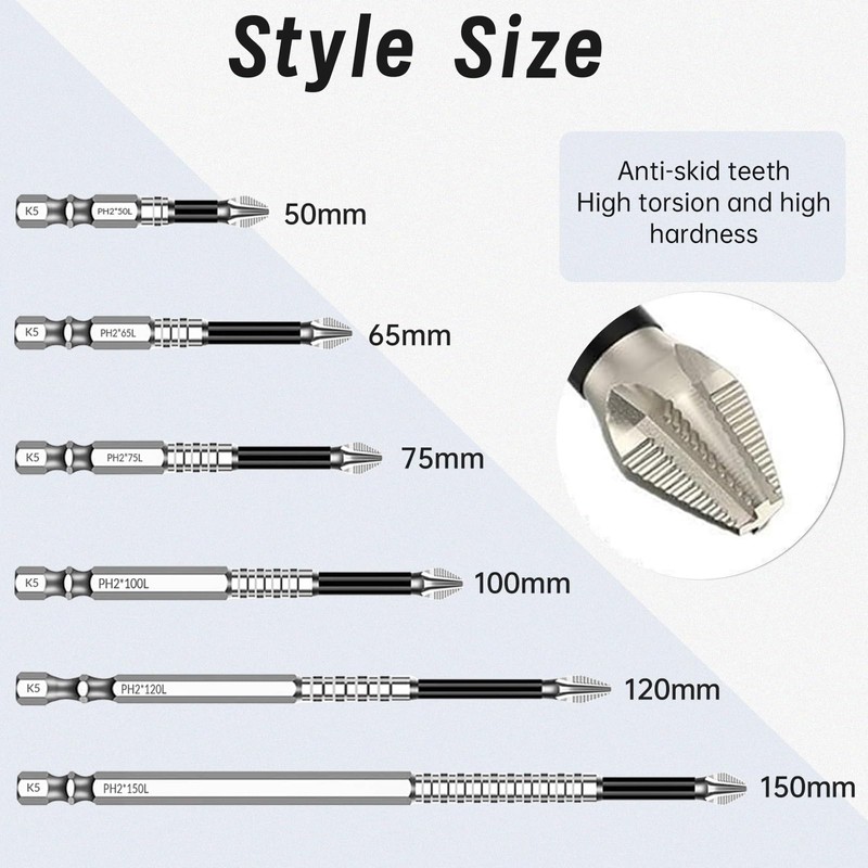 6PCS High-Magnetic Screwdriver Drill Bit Set,Magnetic Drill Bits Electric Drill