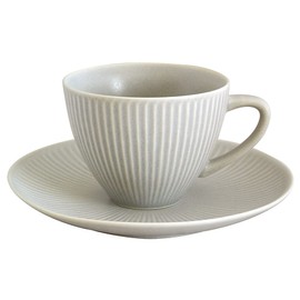 Marusankondo Dusty 22394 Cup & Saucer, Coffee Cup, 6.8 fl oz (200 ml), Gray, Dishwasher Safe, Made in Japan