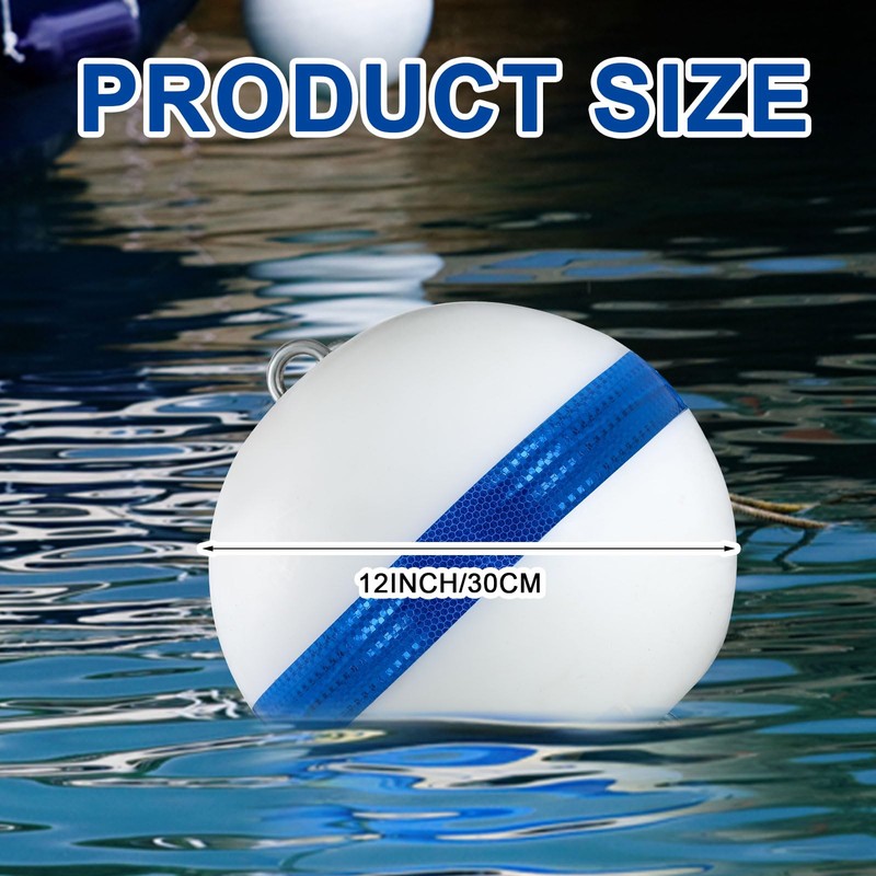 Tellegloww Moor Mooring Buoy for Boat White 12 Ball with