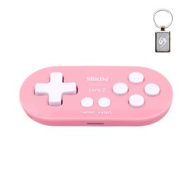 Mcbazel 8Bitdo Zero 2 Bluetooth Gamepad Wireless Controller for NS Switch/Windows/Android/macOS/Steam/Raspberry Pi (Pink Edition) with Keychain