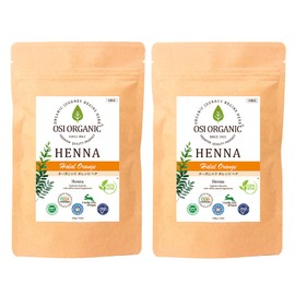 OSI ORGANIC حلال الحناء HALAL HENNA 3.6oz with Instructions (Organic Orange) 100 grams (x 2)