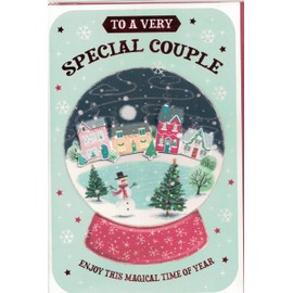 Special Couple Christmas Card, Festive Snowglobe Design, 22.9 x 15.2 cm