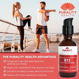Purality Health Micelle Liposomal Liquid B12 Vitamin Supplement for Cognitive Function and Energy Levels - Fitness, Healthcare Dietary Edible