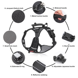 Wanheart Anti-Yank Dog Safety Vest with 2 Belt Buckles, Adjustable Soft Padding, Reflective Oxford Material, with Easy Control Handle (Yellow, M:Neck (17-21''), Chest (18-24''), 16-30lbs)