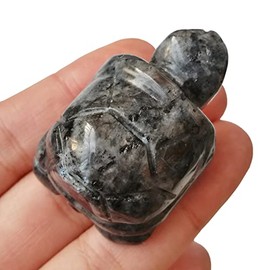 Manekieko Manekieko Natrlicher Schwarzer Labradorit Schildkr?te Nkristalle Und Heilsteine, 35mm Handgeschnitzte Tierskulptur Zum Sammeln Fengshui Heilkristall