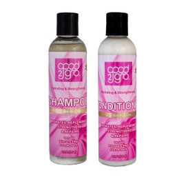 GOOD2GRO Hydrating & Strengthening Shampoo & Conditioner Set, 8 Fl Oz Shampoo & 8 Fl Oz Conditioner, Silk Protein, Mango, Shea Butter, Peppermint & Rosemary, Vegan and Cruelty Free