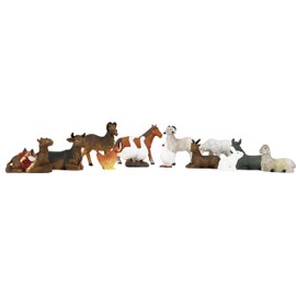 Cannan Assorted Nativity Animals 13 Pcs Set De Animalitos para Nacimiento De Navidad