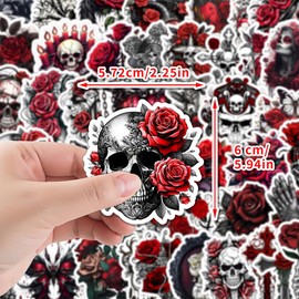 Gothic Style Stickers for Party Favors,50 PCS Gothic Nordic Style Scrawl Stickers for Water Bottle Laptop Phone Luggage Guitar Bicycle Suitcase,Waterproof Vinyl Stickers for Teens Girls Children