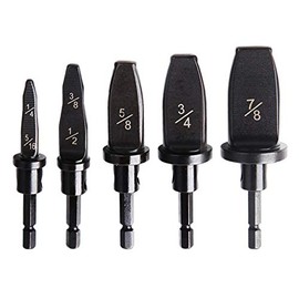 VideoPUP 5pcs Swaging Tool Drill Bit Set,Imperial Pipe Expander Air Conditioning Copper Pipe Expander - 1/4"+5/16", 3/8"+1/2", 5/8", 3/4", 7/8" Flaring Spin Set