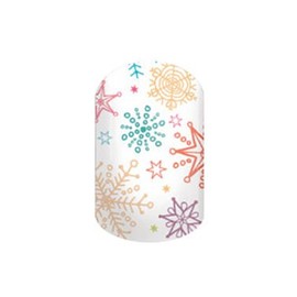 Rainbow Snowflakes Full Nail Decals Nail Wraps Set of 18