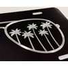 Palm Tree Sunglasses Car Tag Diamond Etched Vanity Front Aluminum