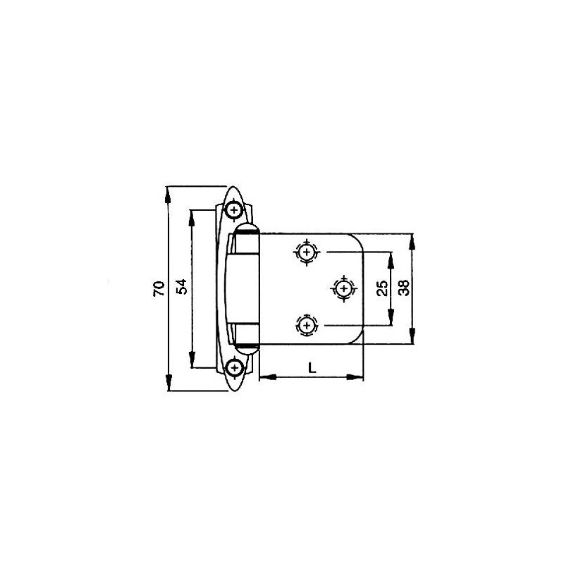 Semi-Concealed Hinge in Antique Brass - 4 Pack