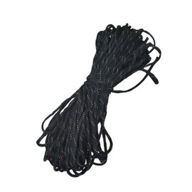GLOWZEN Paracord 0.16 inch (4 mm) 7 Cores, Reflective Materials, 99.8 ft (31 m), Black, Nylon Rope, Multi-functional Climbing Rope, Guy Rope, Outdoor Climbing, Tent Rope, Emergency Escape Durable