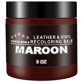 STARTSO WORLD Leather Recoloring Balm, Maroon Leather Repair Kit for Furniture, Leather Dye, Leather Color Restorer for Couches, Leather Couch Paint | Repair, Restore & Renew Old, Faded Leather