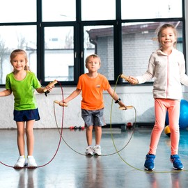 Aoriher 12 Pcs Jump Ropes for Kids Adjustable 7 ft Cotton Skipping Ropes with Wooden Handle for Students Fitness Outdoor Exercise Workout Fun Activity, Random Color