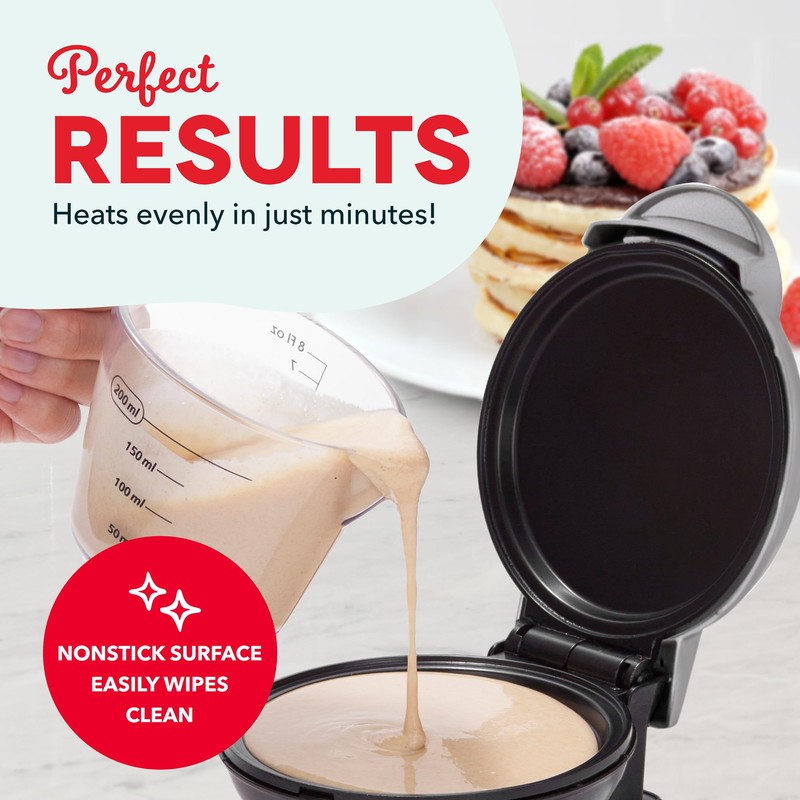 DASH Mini Maker Electric Round Griddle for Individual Pancakes, Cookies,