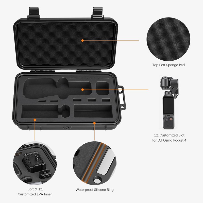 AMAZEAR Waterproof Hard Case Compatible with DJI OSMO Pocket 4