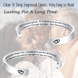 SAM & LORI Granddaughter Gifts from Grandma Gigi Cuff Bracelets for Teen 16 Year Old Gifts Ideas Back to School Gifts for Her Christmas Valentines Easter Stuffers First Commnunion