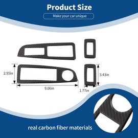 PDKLIN for Charger Window Switch Panel Trim Cover for Chrysler 300C 2004-2009 for Dodge Charger 2006-2010 Soft Carbon Fiber Interior Accessories 4pcs