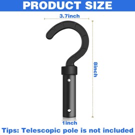 Pool Hook for Robotic Pool Cleaner, Pool Hooks for Poles Accessories, Pool Pole Hooks for All Robotic Pool Vacuum Cleaner, Pool Vacuum Sweeper Hooks for Pool Pole Attaches to Telescopic Poles