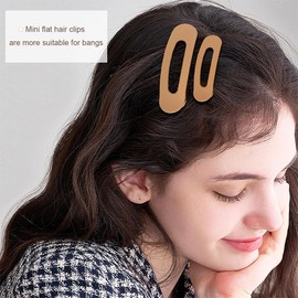 Giata 12 PCS Flat Hair Clips for Women, Thick and Small Sizes, Perfect for Thin or Thick Hair, Matte Cute Banana Clips, Brown, Neutral Color (Flat hairpin)