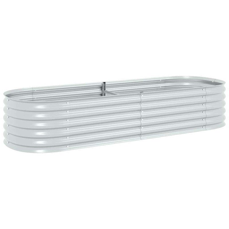 CHARMMA Garden Raised Bed Silver Galvanized Steel Large Durable,Pots &