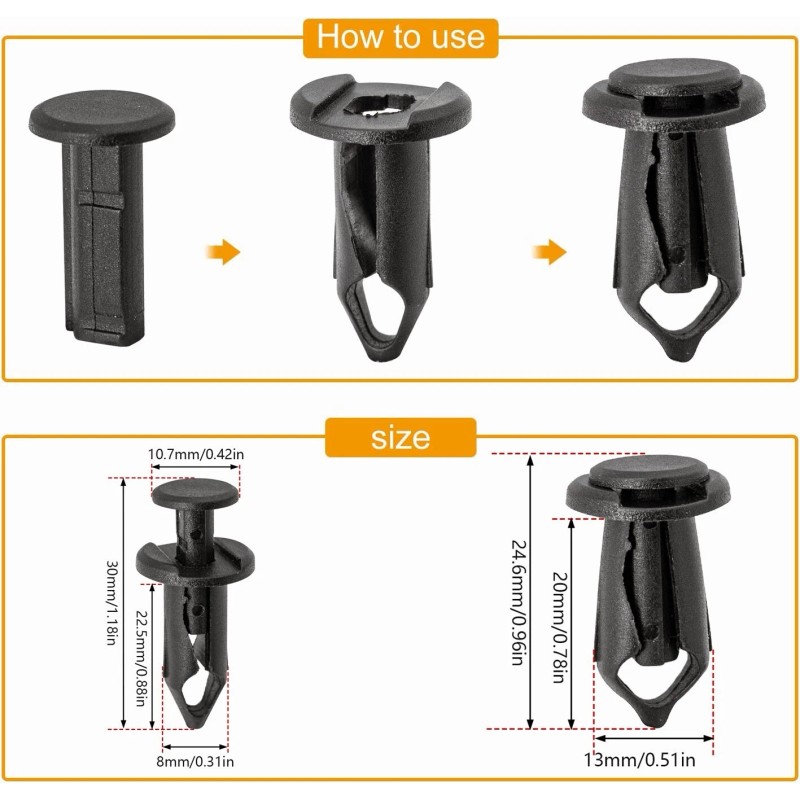 Unbranded For Dodge Truck Body Bolts U-nut Clips M6 Engine