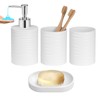 UHEY HOME Plastic Bathroom Accessories Set 4Pcs, White Bathroom Accessory
