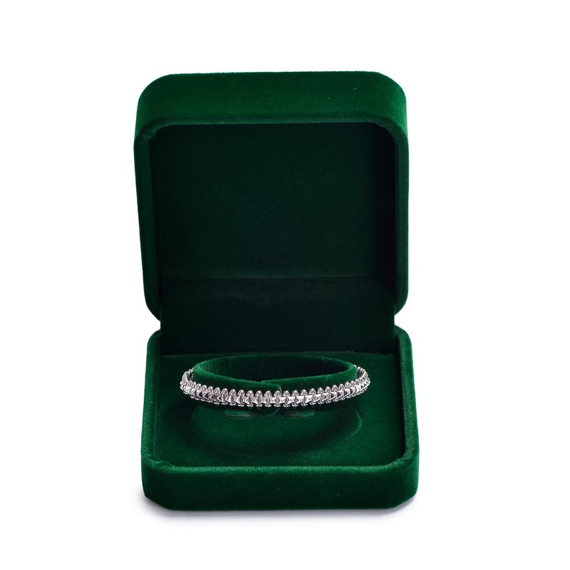 Oirlv Luxury Velvet Bangle Box in Dark Green Jewellery Storage