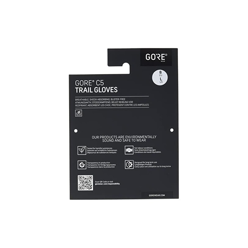 GORE Wear C5 Unisex Trail Gloves, XS, Black