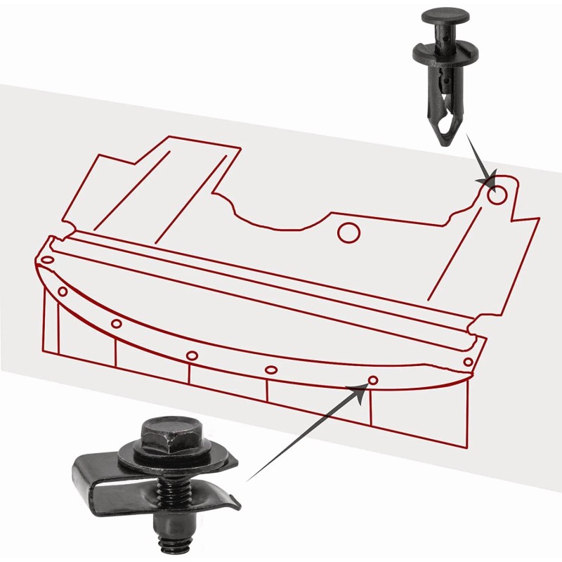 Unbranded For Dodge Truck Body Bolts U-nut Clips M6 Engine