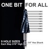 GRENPRO Titanium Four Spiral Flute Cobalt Step Drill Bits,1/4"-3/4" Impact