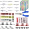 DIY Unpainted Crankbaits Blank Fishing Minnow Lure Kit with Fishing