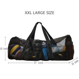 Bulex Bulex XXL Mesh Duffle Bag for Scuba Dive or Snorkel Gear, Extra Large Snorkeling Equipment Carry Bag, Ideal for Beach Pool Swimming Free Diving Kayak Spearfishing