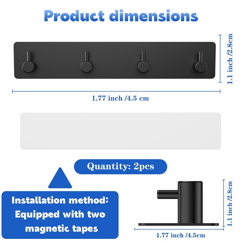 VZZNN 2 Pack Key Holder Wall Mount, Wall Mounted Key