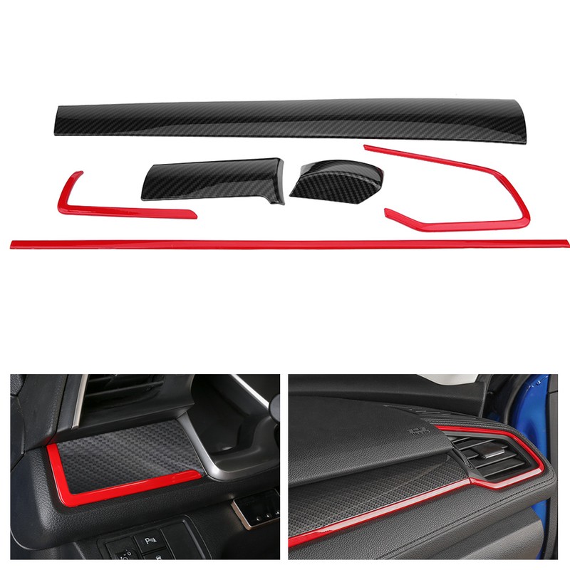 6Pcs Car Console Center Dashboard Cover Trim Decorative Stickers for