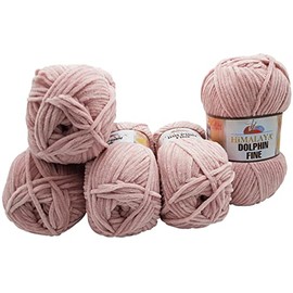 500 g Ilkadim Export Dolphin Fine Knitting Wool, Baby Wool, 5 x 100 g Wool Super Bulky (Blush 80526)
