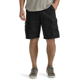 Lee Mens Dungarees Big Tall Cargo Shorts With Belt, black