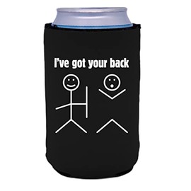 I've Got Your Back Collapsible Can Coolie (Black, 2 Pack)