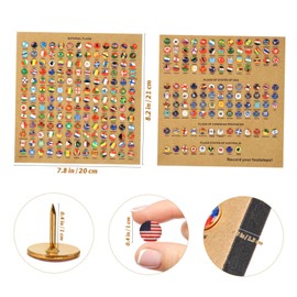 TOYANDONA 291pcs Flag Drop Glue Push Pin Thumb Tacks World Flags Push Pins Travel Accesories Desk Flag Map Pins National Flag Push Pin World Flag Pins Decor Push Pin for Office Pour Memo Eva