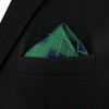 S&W SHLAX&WING Neckties for Men Green Navy Checkered Satin Tie