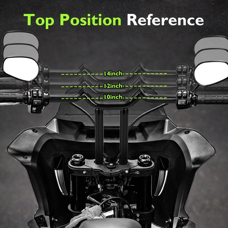 Mofun 14" Rise T-Bar Handlebar Sharp T-Bars 1-1/4" Diamete Compatible