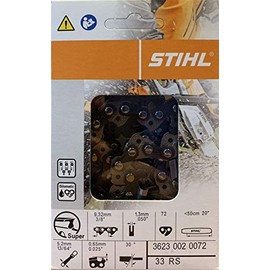 STIHL 33RS 72 Rapid Super Chainsaw Chain 20" Bar 3/8 Pitch .050 Gauge